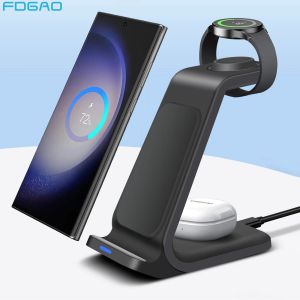 Chargers Wireless ładowarka 3 w 1 STACJA DOCK SZYBKICH DOM STACKI SAMSUNG S23 S22 STAJNEGO URZĄDZENIA STAJNE DLA GALAXY WAT 6 5 4 BUDS 2 PRO