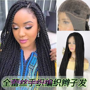 Womens chemical fiber high-temperature silk full hand woven lace braided wig headband