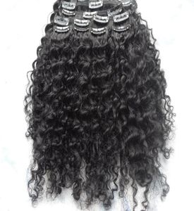 Nowy przybycie Malaysia Virgin Afro Kinky Curly Hair Clip w perwersyjnym kręconym odrzutowcu czarny 1 kolor ludzki przedłużenie 3794457