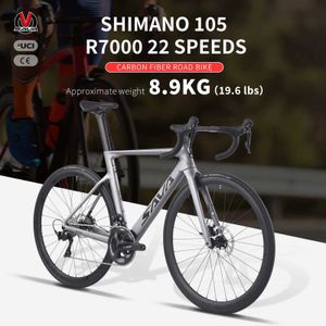 Bikes Sava Carbon Fiber Road Bike Race Bike mit Shiman0 105 R7000 22 Speed Kit Road Bike mit CE/UCI Genehmigte Bike Bike Y240423