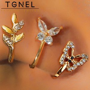 Nose Ring Fake For Women Man No Hole Piercing Jewelry Alloy Gold Color Punk Nose Rings Body Accessories Party Club Butterfly 240423