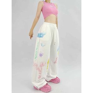 Women's Jeans Y2K Strtwear Sweatpants Women Korean Fashion Graffiti Wide Leg Sports Pants Oversize Kpop Hip Hop Jogging Trousers Femmes Y240422