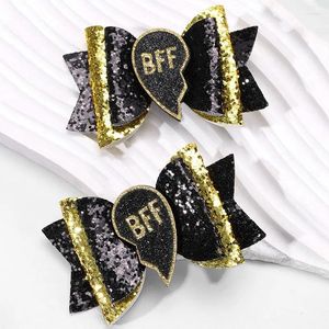 Hair Accessories 2PCS Sparkling Glitter Bows Hairpins BFF Party Styling Girls Clips Headwear Friend Gift Kids Headdress