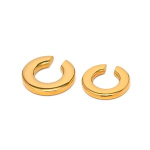 Clips Youthway Two Asymmetrical CShaped Ear Buckle Ear Clips 18K Gold Color Unusual Waterproof Jewelry Women Gift