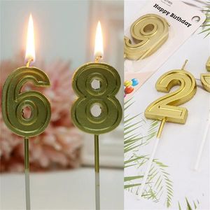 Candle Holders Gold 0-9 Birthday Number Cake Glitter Party Candles Home DIY