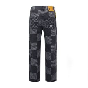 Mens Jeans Fitted Pants True Womens Jeansdesigner Jeans Fashionable Jeans Retro Jeans Checkerboard Denim Pants