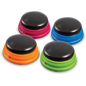 Clickers aprendendo recursos de recursos e sons Sons Buzzers Conjunto de 4 Fácil Voz Limpa Treinamento de cães Treinamento de campainha Bringars Toys para animais de estimação