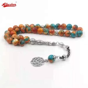 Odzież Tasbih Rainbow Agates Kamienne muzułmańskie koraliki modlitewne 33 45 66 99Beads Bransoletka Islamska biżuteria Arabskie akcesoria