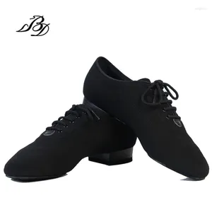 Dance Shoes Modern Men NOT Genuine Leather Brand Square BD 309 Party Ballroom Latin Soft Cowhide Black 317 HEEL 2.5 CM