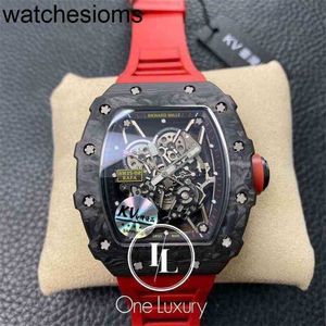 Wristwatch RichaMill 035 Mens watch Original Date Luxury Rms35-02 Rafael Nadal Limited Edition on Red Rubber Strap
