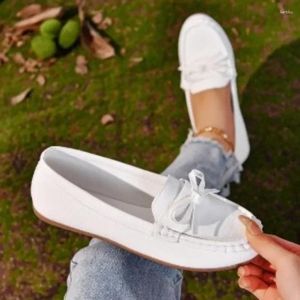 Casual Shoes 2024 Fashion Female Bean Women's Flats Slip On Women Bow Tie Shallow Round Toe Soft Bottom Light