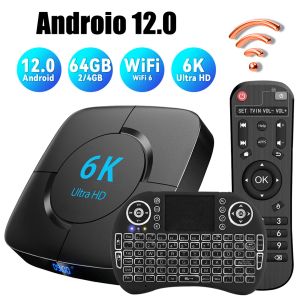 Alıcılar Android 12.0 Settop Box Allwinner H618 CPU Destek 6K HDR Medya Oyuncu 4GB RAM 32G 64G WiFi6 2.4G5.8G BT5.0 3D Akıllı TV Kutusu