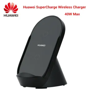 Chargers Original Huawei Supercharge Wireless Charger Stand 40W Max CP62 Desktop vertical para Huawei qi Charge para iPhone/Samsung