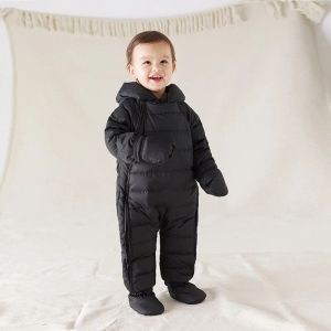 Coats Thick Warm Infant Baby Hooded Jumpsuit Inside Fleece Boys Girls Winter Autumn Overalls Children Outerwear For Kids Snowsuit Coat