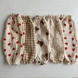 Trousers Organic Cotton Baby Pants Newborn Toddlers Autumn Spring Summer Winter Cute Print Soft Muslin Clothes Pantalons Capris H240423