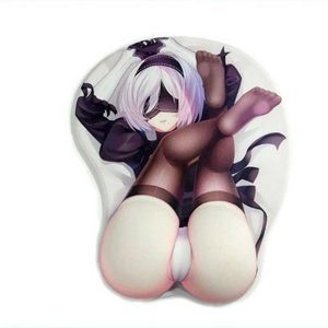 Mouse Pads Wrist Rests XGZ Customized Anime 3D Gaming Mouse Pad Latex Soft Chest Ass Cute Sexy Girl Game Computer Desk Mat Wristband Comfort Non-slip Y240423