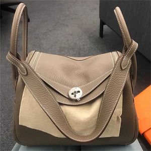 Tasche Tasche Echtes Leder Neue Kuhhaut Litchi Muster Lindi Bag Ärzte Tasche Togo Damenbeutel One-Shoulder Medicine Tasche