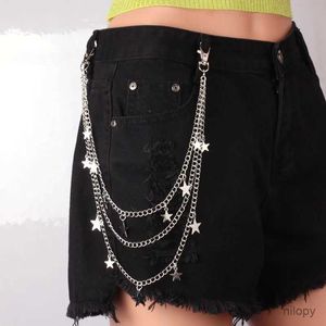 Midjekedjebälten 3-delad Set Punk Rock Layered Chain Keychains för män Kvinnor Midje Key Plånbok Jeans Hip-Hop Pants Beltkedjor smycken Tillbehör