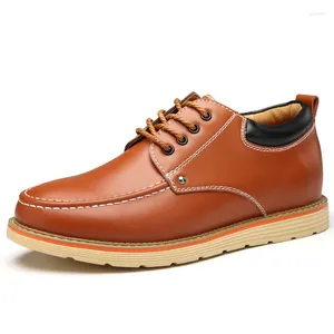 Dress Shoes Spring Autumn Leather Men Comfortable Work Male Footwear Low Ankle Height Increasing Zapatos De Vestir