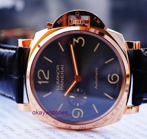 Pannerai Watch Luxury Designer 19 17W PAM00675 الآلات الأوتوماتيكية 45 ملم الذهب الوردي