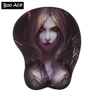 Mouse Pads Wrist Rests Sylvanas Sexy Big Soft Breast 3D Gaming Mouse Pad New Arrival Sexy Wrist Rest H2.8cm Free shipping Y240423