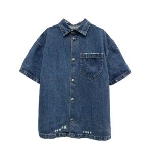 Camicie casual da uomo estiva maglietta a maniche corte in denim camicia hip hop a maniche corte