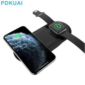 Laddare 20W Wireless Charger Pad för iPhone 14 13 12 11 8 Apple Watch 2 i 1 Fast Charging Dock Station för AirPods 3 Pro IWatch 8 7 6