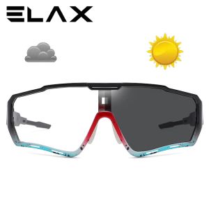 Güneş Gözlüğü Elax Yepyeni Stil Fotokromik Güneş Gözlüğü Spor Erkekleri Kadın MTB Bisiklet Bisiklet Gözlük Bisiklet Gözlükleri