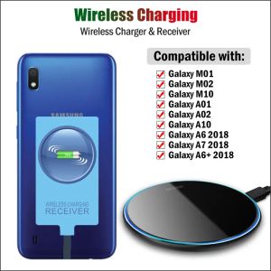 Chargers Qi Wireless Charger & Receiver for Samsung Galaxy A01 A02 A03 A10 M01 M02 M10 A6 A7 2018 Wireless Charging Micro USB Adapter