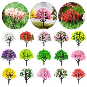 Decorative Figurines 1/100 1/75 1/50 Scale 12 Pcs Mixed Colors Flower Model Trees Ball Shaped Scenery Landscape For Railway Road Kids Toy