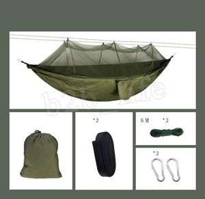 Ultralight High Strength Parachute Swing Hammock Hunting With Mosquito Net Travel Double Person Hamak för camping utomhus MMA19482440834