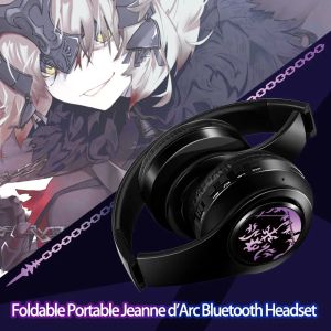 Bags Anime Fate/Grand Pedido FGO Jeanne D'Arc Cool Wireless Wireless Bluetooth Headset Montado com a cabeça do cartão CARTO CABELO MOLEPE