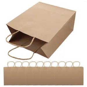 Storage Bags 12 Pcs Gift Small Size Brown Paper Shopping Wrapping Kraft Handles Favors Aldult