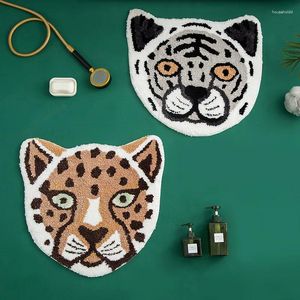 Tappeti morbidi peluche a forma di animale da bagno tappetino tappetino fumetto tigre leopardo che affioramento moquette decorazioni per la casa bagno soggiorno pavimento