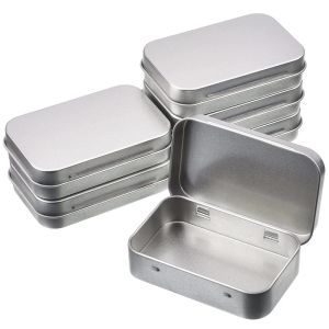 BINS 12 st/ställ in liten metalllagringsbox tenn silver lagringslåda fodral för pengar mynt godis nyckel 9.5*6*2 cm