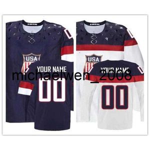 KOB WENG 2016 2014 Dostosuj USA Jersey Szyging Soczi American Ice Hockey Jersey Team Jersey Dowolne imię