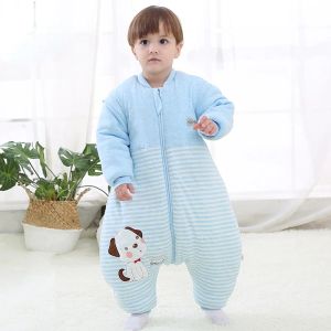 sets Baby Down Sleeping Bags Winter Pajamas Thick Warm Lined Long Sleeve Sleepsacks Infant Wearable Bedding Blanket Kids Homewear