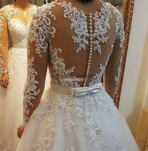 Minchas de pérolas 2 em 1 vestido de noiva do Brasil 2021 Vestido de Novia Lace Apliques Apliques destacáveis Vestidos de noiva de linha W0278