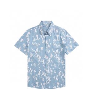 designer Fashion T Shirt Hawaii Floral Letter Print Beach Shirts Men's Designer Silk Bowling Shirt Casual Men Summer Short Sleeve Loose Asia SizQ02