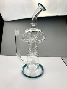 Wysokiej jakości łapacz popiołu Hookah Water Rure Glass Bongs 4-Kolumn Porish Wiernik Rig Refluks Ash Catcher 12 cali Kolory można dostosować hurtowo 10 mm 14 mm 18 mm 18 mm