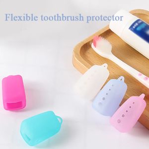Heads 5st Portable Tooth Brush Head Cover fodral Dirtproof Silicone Protection for Travel vandring camping borste cap case clean support