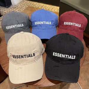 Ess Letter Embroidery Ripped Cap Men's and Women's Summer Baseball Caps Ins Fashion Hats Sun Hats Personality Fashion Casual Everything