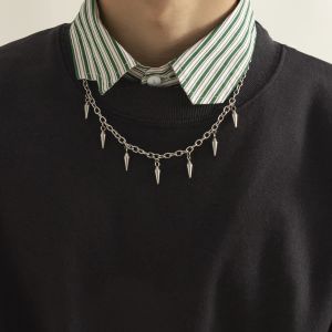 Halsband punk rostfritt stål kedjor med konhängare halsband för män/kvinnor hiphop korta choker halsband krage 2022 modesmycken