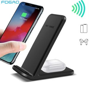 Chargers 15W Fast Charge Holder 2 in 1 Wireless Charger Stand For iPhone 14 13 12 11 XR XS X 8 Airpods Pro Samsung S22 S21 Charging Dock