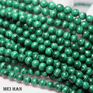 Strands meihan (1strand/set) malaquita natural 6 mm de contas soltas lisas para jóias que fabricam pulseira de diy