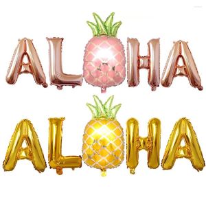 Party -Dekoration Hawaiianer Ballon Ananas Dekorative Set 16 Zoll Aloha Brief Aluminiumfolie Roségold Gold