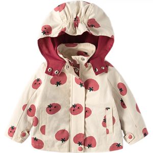 Coats Baby Girl's Coat Spring And Autumn 2022 New Children's Clothing Baby1yearold Girl's Padded Windbreaker 2 Color Thick Jacket