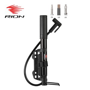 Lights Rion Bicycle Pump Road Bike Air Inflator Tire MTB Accessories Portable Balloons High Pressure Floor Injector Lightweight Mini