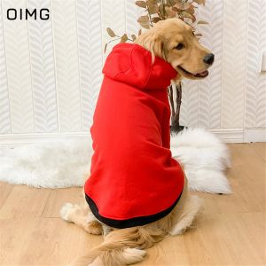 Hoodies OIMG Hooded Large Dogs Hoodies Solid Sweatshirt For Pets Clothing Winter Medium Dogs Clothes Labrador Alaskan Casual Dog Outwear