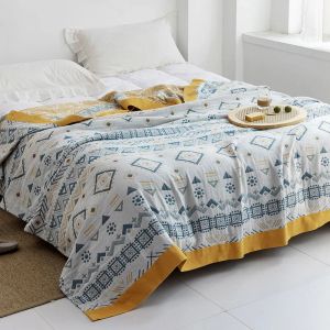 Ställer in japanskt gasväv garn sängkläder baby quilt muslin barn swaddle filtar barn sovande tröskel student tonåring sängöverdrag